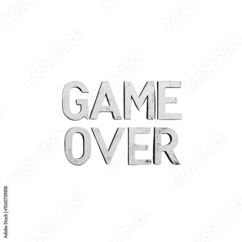 Free Download Illustration of the words game over for end of gaming screen with distressed texture and white color effect on transparent background - GFXLoad