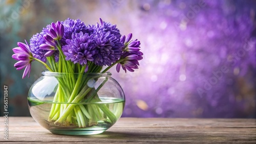 Wallpaper Mural Exotic Purple Blooms in a Glass Pot Torontodigital.ca