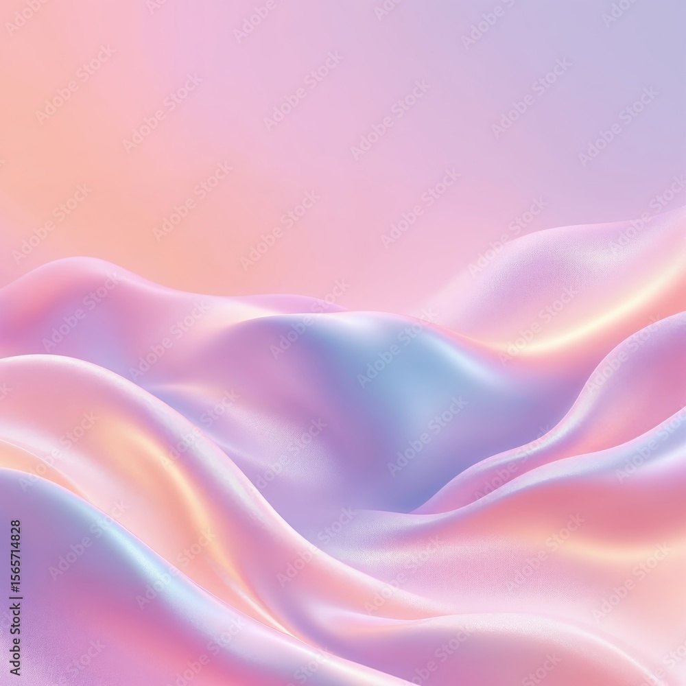 Obraz premium Pastel Iridescent Silk Waves Background
