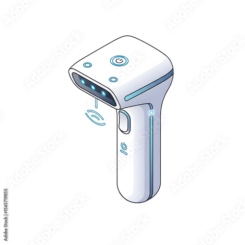Contactless infrared thermometer used for measuring body temperature.