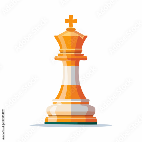 Chess piece full of modern art flat simple