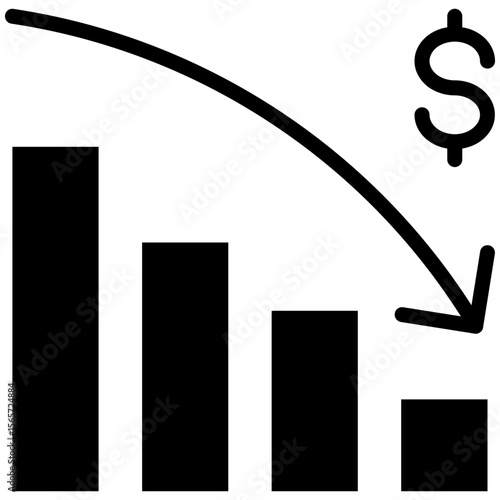Bankrupt icon for accounting and finance business, website, application, printing, document, poster design, etc