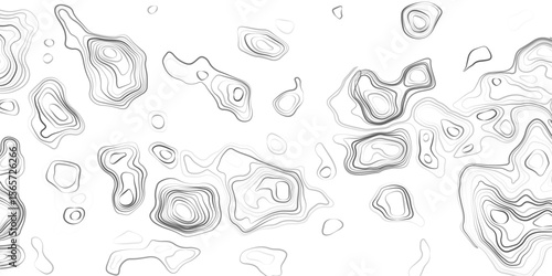 Abstract design of topographic contour lines on a clean white background, Designed in vector style, perfect for use in geographic.