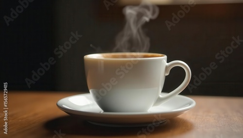 Wallpaper Mural Dark, rich coffee fills a simple white mug; steam rises, inviting comfort , ceramic, relaxing, black coffee Torontodigital.ca