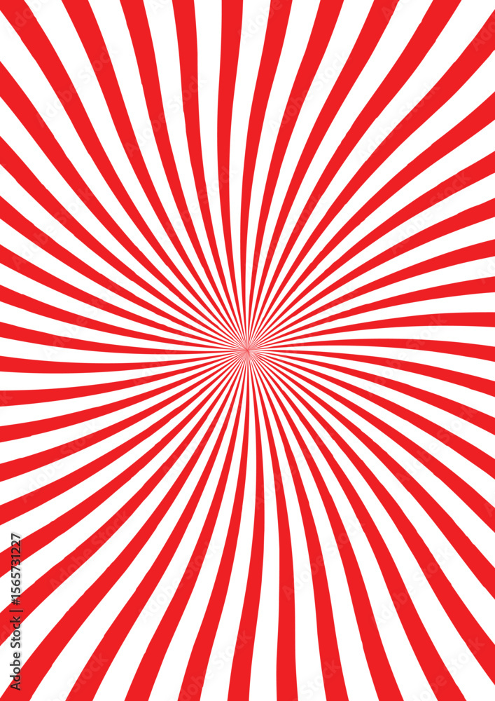 Fototapeta premium Sunburst background design in red color with portrait mode