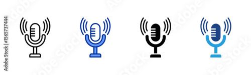 Podcast icon sheet multiple style collection