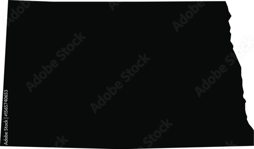 Vector Map of North Dakota High Detailed Sillhouette