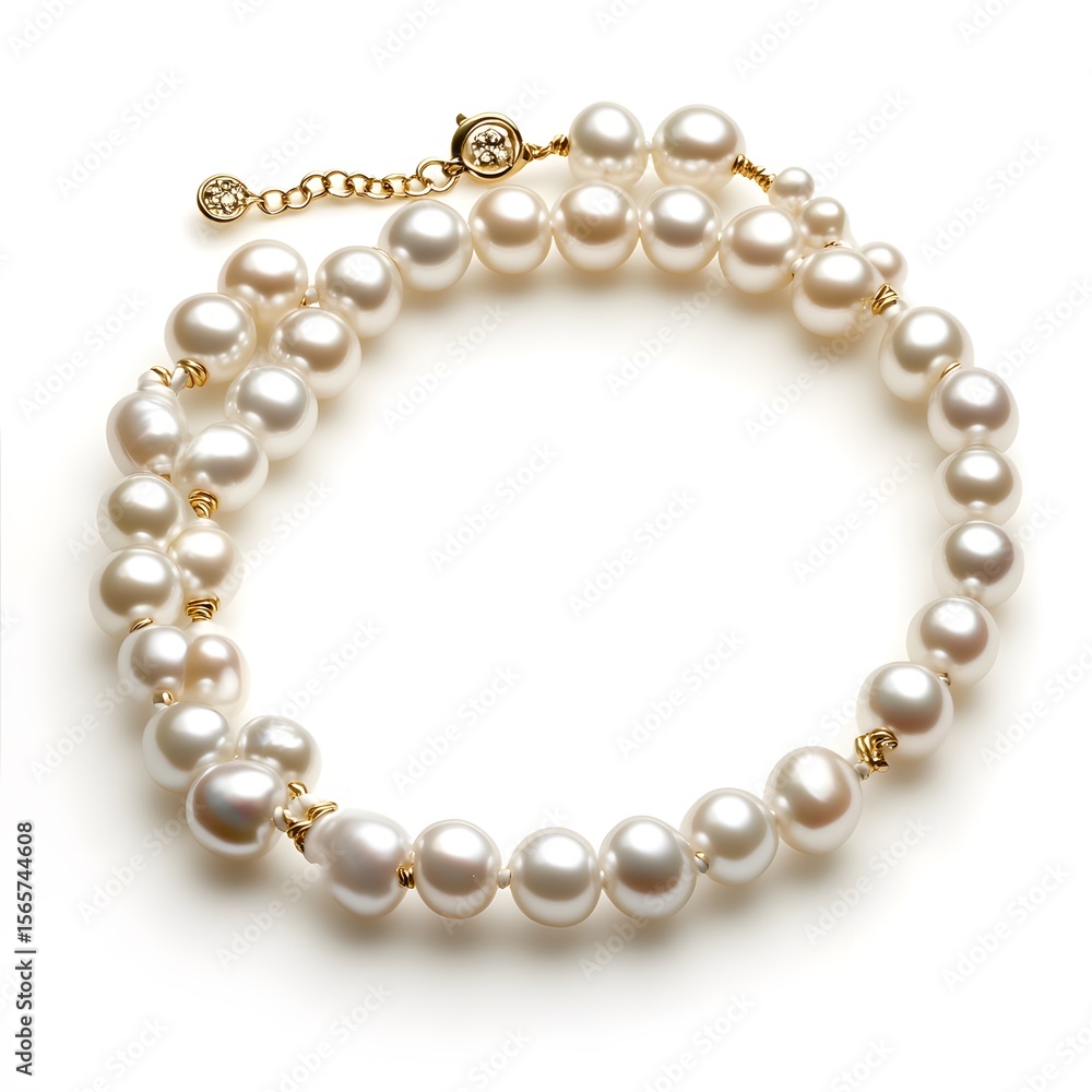 Elegant pearl necklace, showcasing a timeless piece of jewelry against a clean backdrop, exuding luxury and sophistication. Elegant pearl necklace, showcasing a timeless piece of jewelry against a clean backdrop, exuding luxury and sophistication.