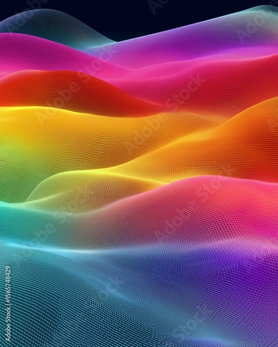 Gradient wave pattern in vibrant blended colors, symbolizing diversity, freedom of expression, and open identity with smooth flowing textures.