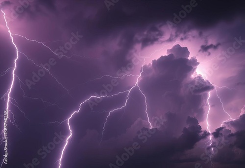 Vivid lightning illuminates a dark, stormy sky; dramatic cloudscape ,   background,  nature