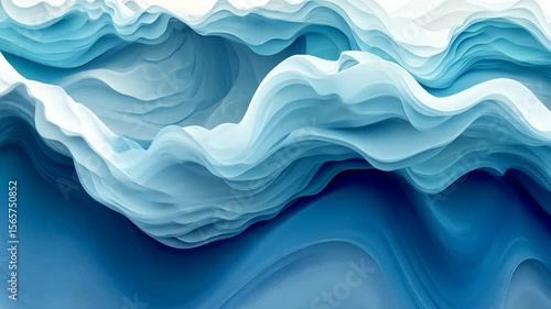 Wallpaper Mural Abstract layered blue shapes Torontodigital.ca