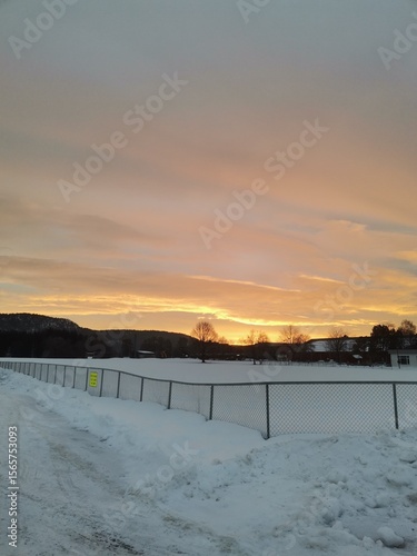 sunrise over snow