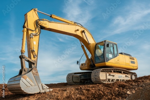 Wallpaper Mural Excavators machine on a construction site on a construction site against blue sky Torontodigital.ca