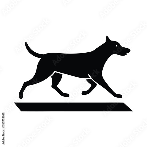 Elegant Black Dog Silhouette Illustration Canine Vector Graphic Design