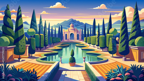 In Giardino di Boboli in Florence, geometric paths, towering cypress trees, and elegant fountains evoke classical beauty and history.