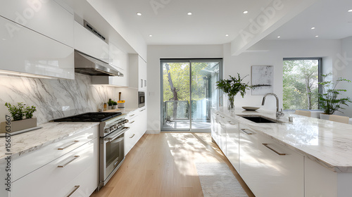 Wallpaper Mural the white modern kitchen background Torontodigital.ca