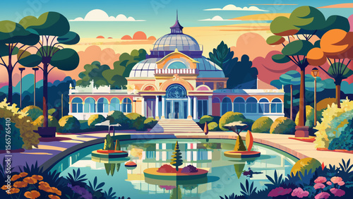 Retiro Park in Madrid features paddleboats on the central lake and flowered walkways, offering a charming space for daily relaxation.