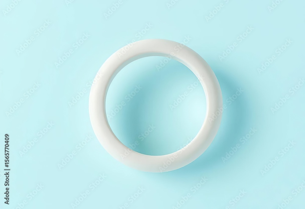 A pristine white ring, subtly textured, floats against a soft light blue backdrop, graphic, modern A pristine white ring, subtly textured, floats against a soft light blue backdrop, graphic, modern