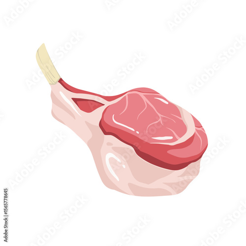 Illustration of a Raw Lamb Chop
