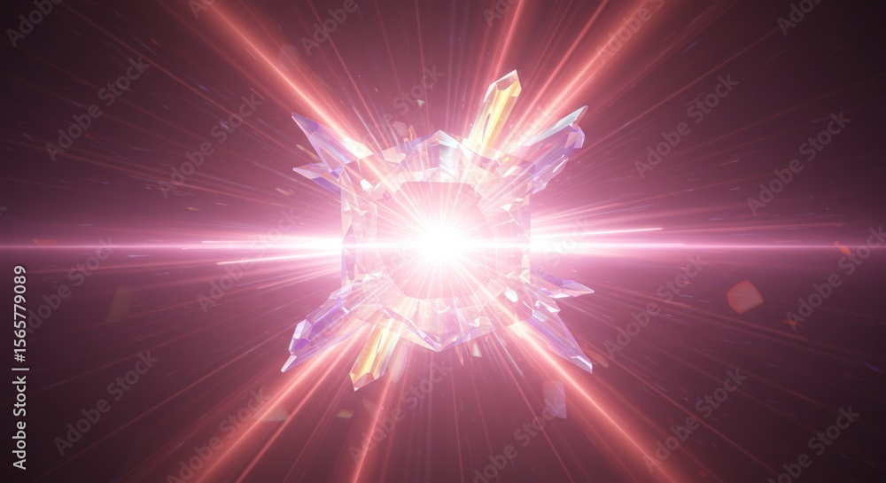 Naklejka premium Radiant Prism Cube: A Stunning Abstract Illustration with Pastel Rainbow Colors