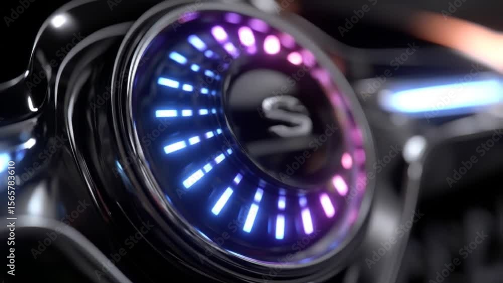 Futuristic Device with Pulsating Neon Lights: A Close-Up View of Technological Innovation Futuristic Device with Pulsating Neon Lights: A Close-Up View of Technological Innovation