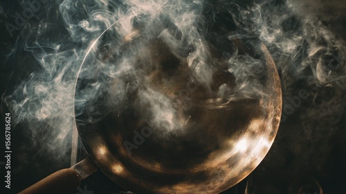 Smoky pan cooking food preparation