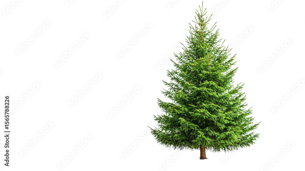 Obraz premium Fir tree with cone shape, Transparent background, PNG file