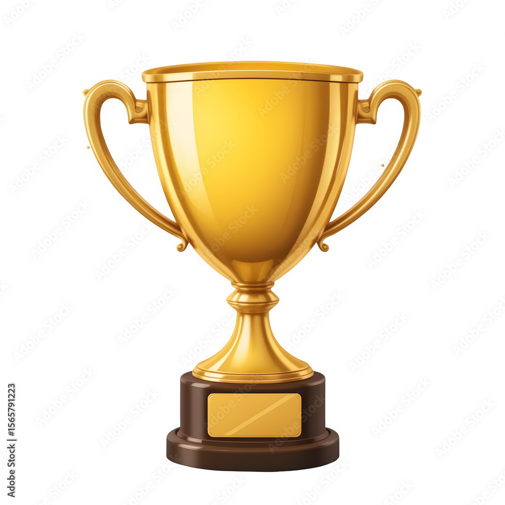 A Shiny Golden Trophy Cup Isolated on Transparent Background Representing Victory Achievement and Success A Shiny Golden Trophy Cup Isolated on Transparent Background Representing Victory Achievement and Success