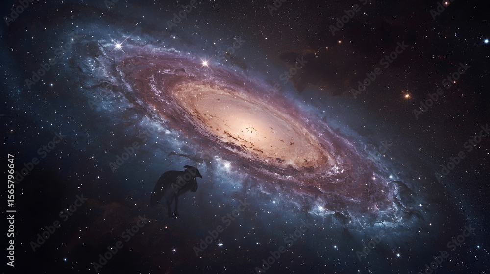 Obraz premium Fantasy Galaxy with Magical Nebula and Stars – Surreal Cosmic Space Background