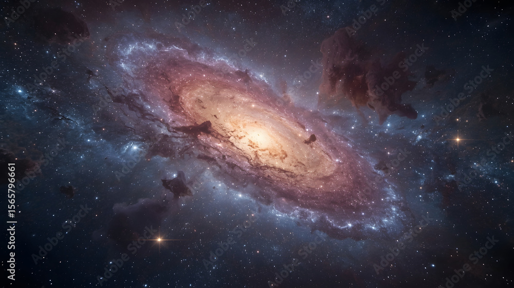Fototapeta premium Fantasy Galaxy with Magical Nebula and Stars – Surreal Cosmic Space Background