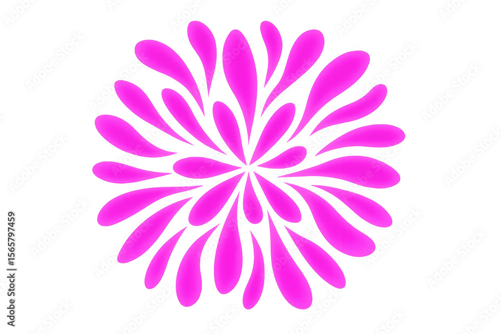 Fototapeta premium Pink liquid splashing, forming delicate flower-like pattern, spreading graceful curves against transparent backdrop, embodying vibrant freshness
