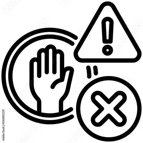 Restrictions icon for business risk, website, application, printing, document, poster design, etc