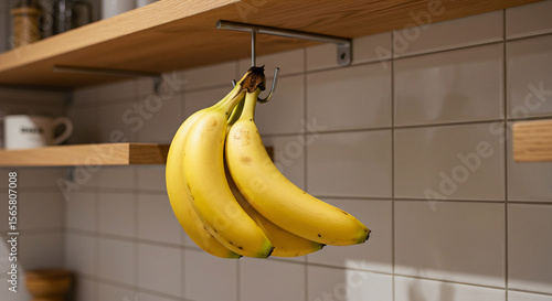 Bananas Hanging Under Kitchen Cabinet