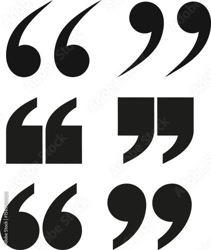 Quotation Marks and Commas Graphic Set for Typography and Design Use