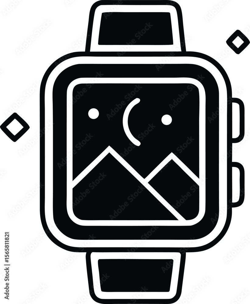 Obraz premium outline-icon-of-a-smartwatch--wearable-tech-and-fi_processed.eps
