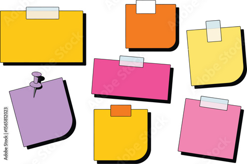 Colorful sticky notes background for reminders organization and planning office school supplies memo board