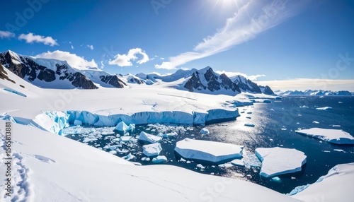 Fototapeta Naklejka Na Ścianę i Meble -  Antarctica bright snow and ice landscape
