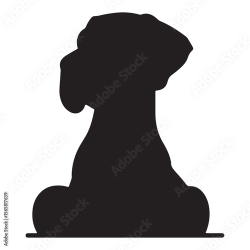 A black silhouette of a Great Dane vector