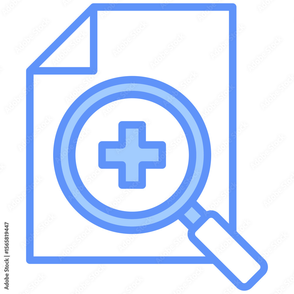Fototapeta premium Diagnosis Outline Blue Color Icon