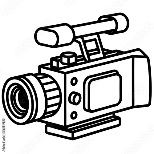 Video Camera Icon – Flat Vector Illustration