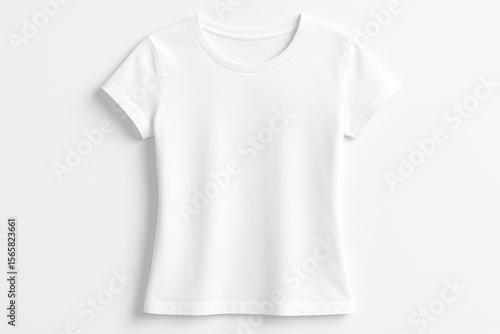 Wallpaper Mural Clean white women's t-shirt mockup template displayed on minimalist background for apparel design Torontodigital.ca