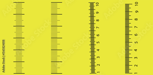 Measuring scale, markup for rulers vector illustration.Blank measuring scale indicator.Measuring scale, markup for rulers. Vector illustration.