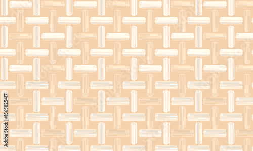 3D Woven Basket Texture - Realistic Beige Seamless Pattern