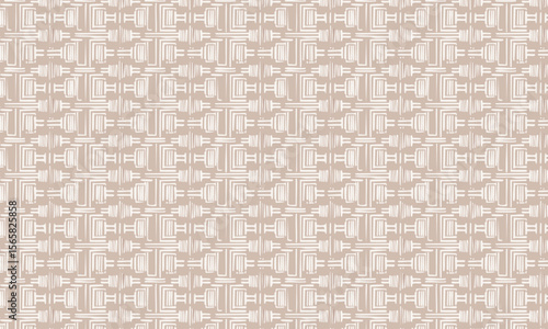 Textured Beige Ikat Pattern - Abstract Geometric Tribal Background