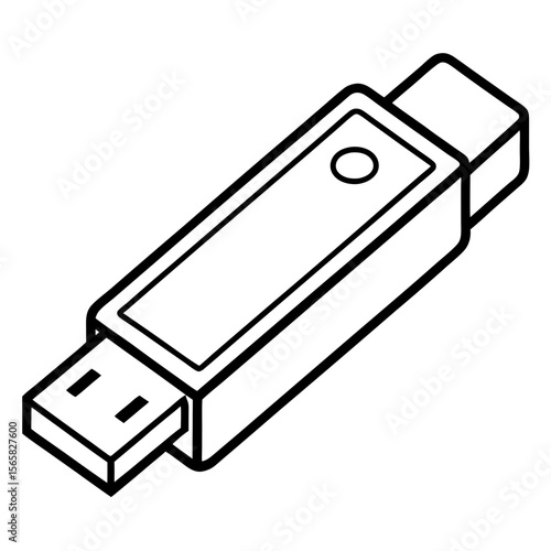Modern Pen Drive Silhouette Illustration