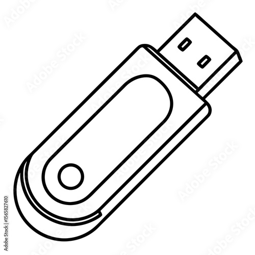 Modern Pen Drive Silhouette Illustration