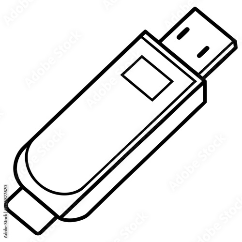 Modern Pen Drive Silhouette Illustration