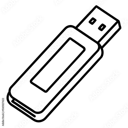 Modern Pen Drive Silhouette Illustration