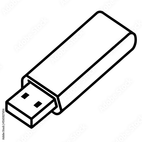 Modern Pen Drive Silhouette Illustration