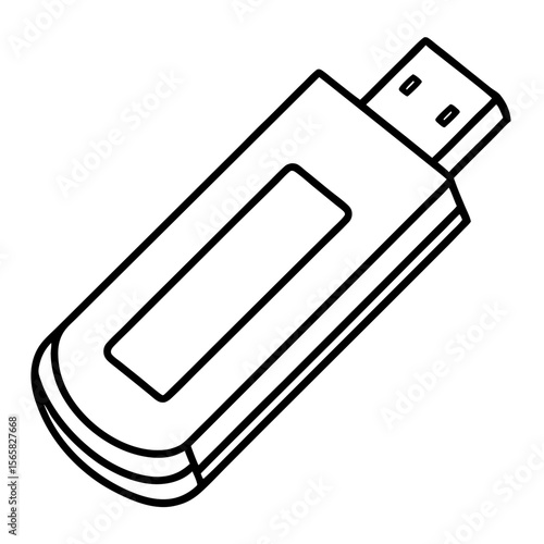 Modern Pen Drive Silhouette Illustration
